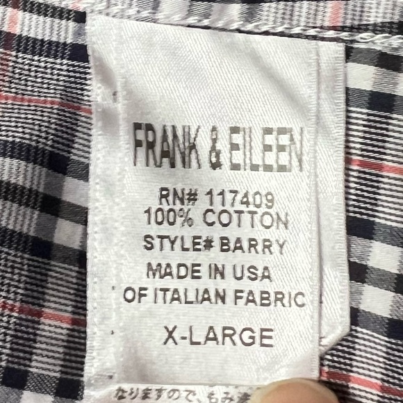 $238 Frank and Eileen Barry Plaid Button Down Runs Small!! - Picture 4 of 5